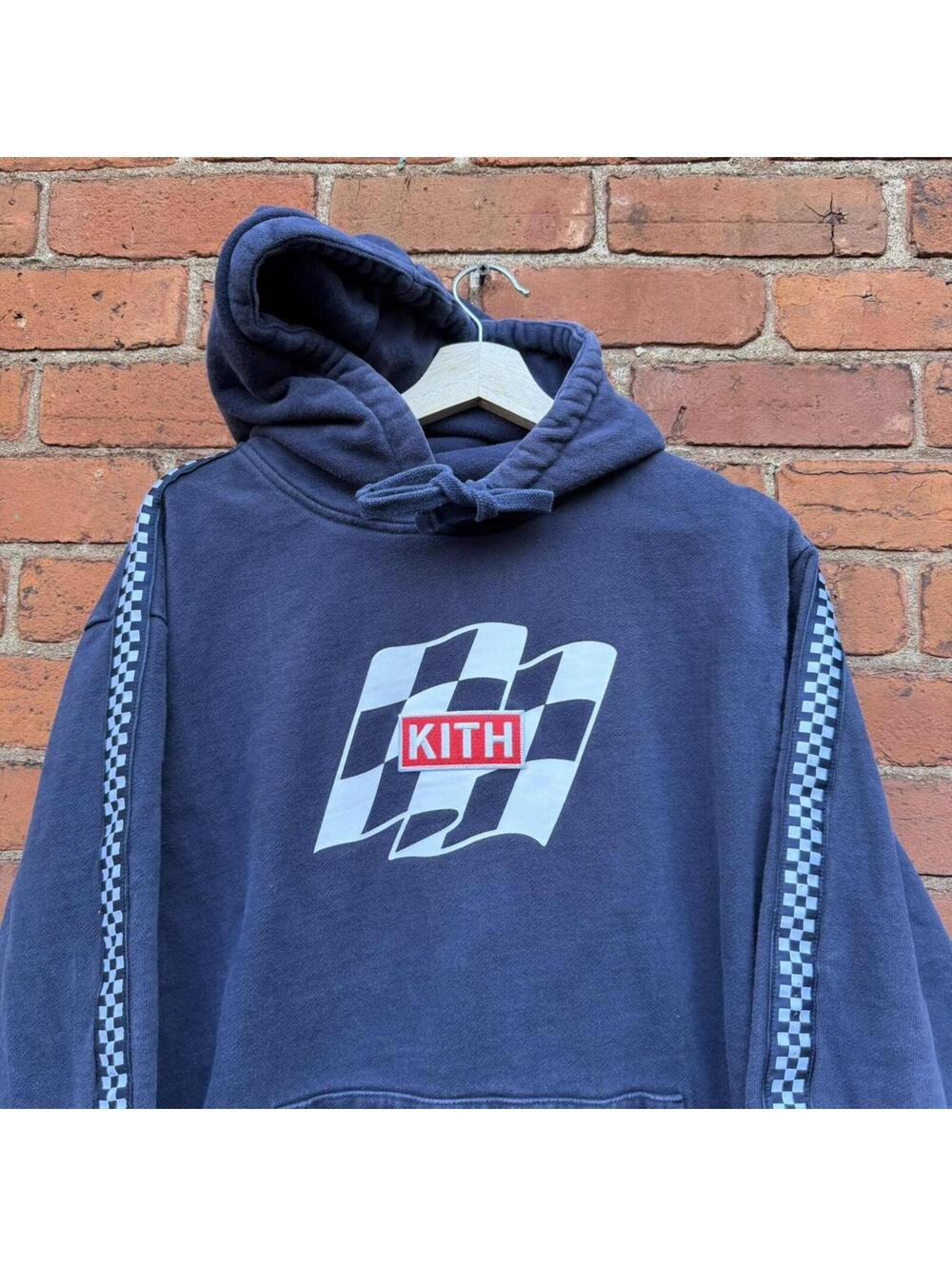 kith flag wave racing hoodie 2018 L